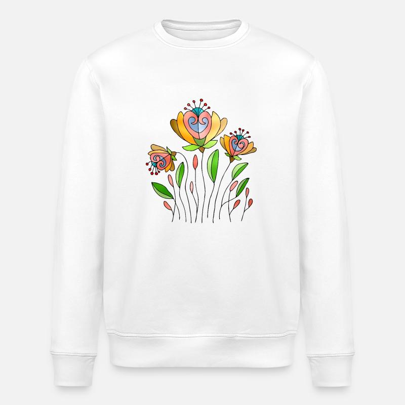 Blumen - Stanley/Stella Unisex Bio-Sweatshirt ROLLER - Weiß