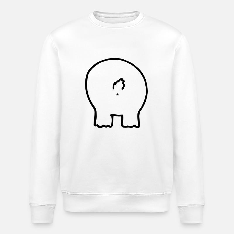 Bear printed 2 sides - Stanley/Stella ROLLER Unisex Organic Sweatshirt - white