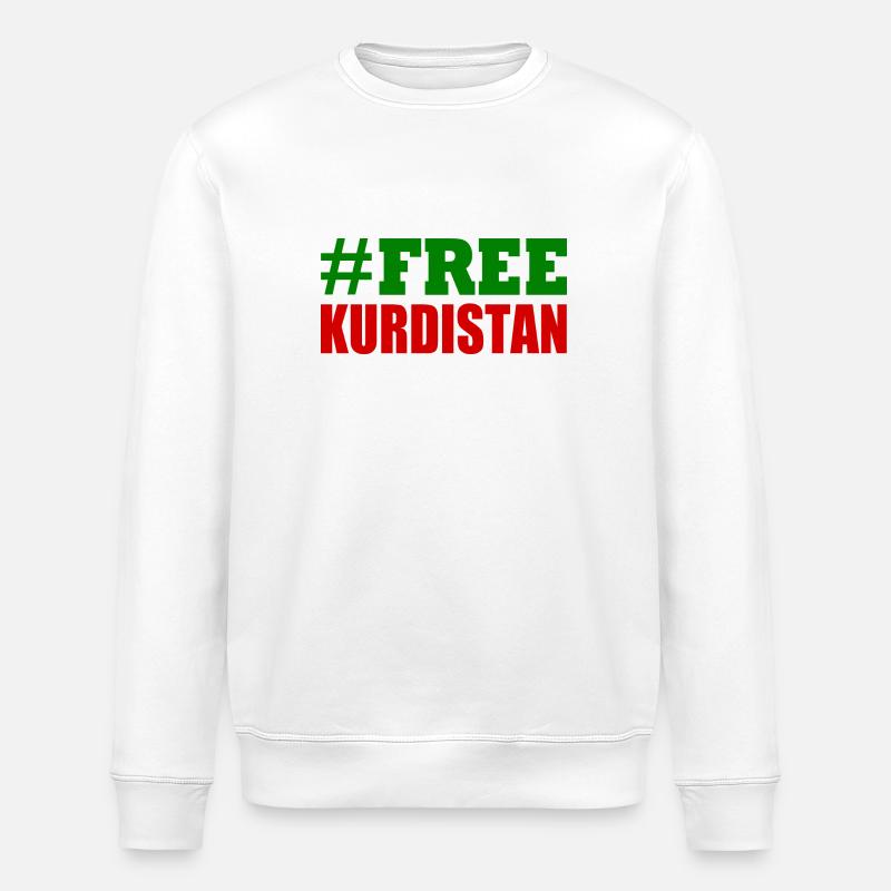 Free Kurdistan - Stanley/Stella Unisex Bio-Sweatshirt ROLLER - Weiß