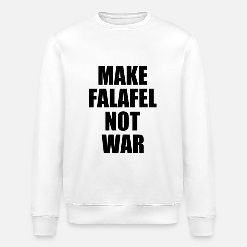 Make falafel not war - Stanley/Stella ROLLER Unisex Organic Sweatshirt - white