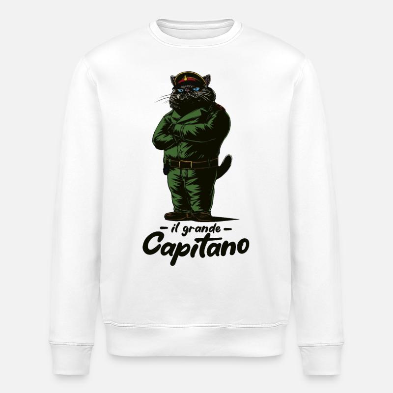 Mr Catnip - il grande Catpitano - Stanley/Stella ROLLER Unisex Organic Sweatshirt - white