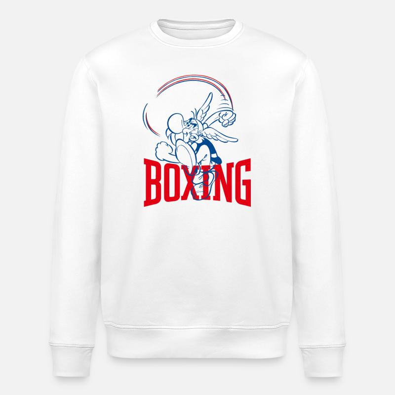 Asterix & Obelix Asterix Boxen Design - Stanley/Stella Unisex Bio-Sweatshirt ROLLER - Weiß