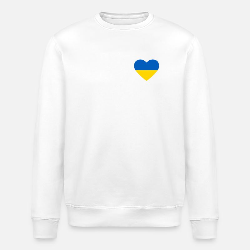 Cœur drapeau Ukraine - Sweat bio ROLLER Stanley/Stella Unisexe - blanc
