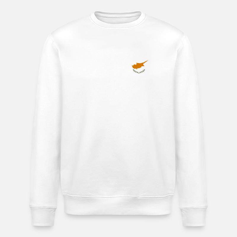 Cœur drapeau Chypre - Sweat bio ROLLER Stanley/Stella Unisexe - blanc
