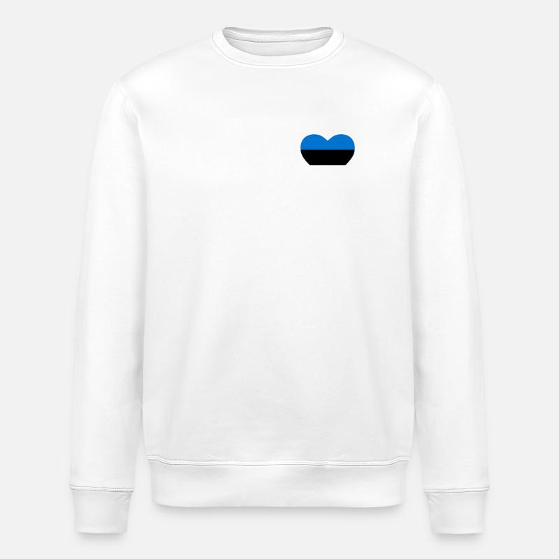 Cœur drapeau Estonie - Sweat bio ROLLER Stanley/Stella Unisexe - blanc