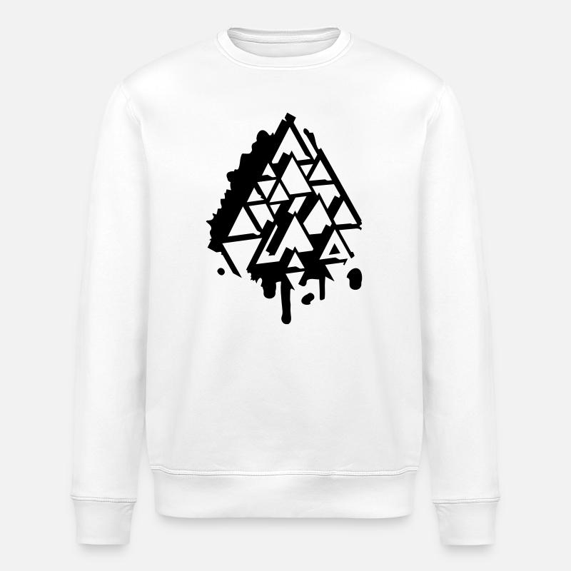 abstraktes Graffiti Dreieck - Stanley/Stella Unisex Bio-Sweatshirt ROLLER - Weiß