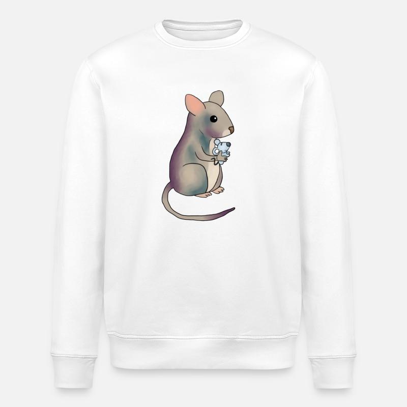 Maus mit Maus - Stanley/Stella Unisex Bio-Sweatshirt ROLLER - Weiß