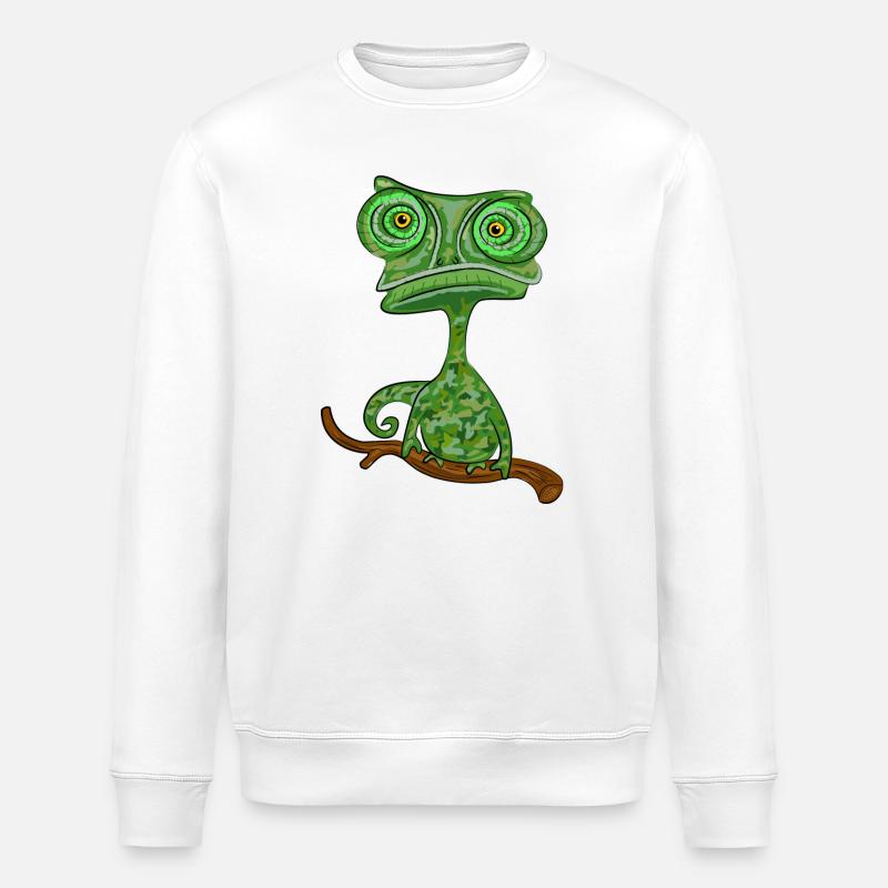 chamaeleon tier exotisch - Stanley/Stella Unisex Bio-Sweatshirt ROLLER - Weiß
