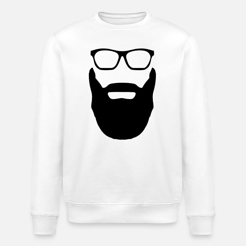 Beard And Glasses - Stanley/Stella ROLLER Unisex Organic Sweatshirt - white
