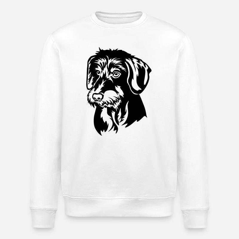 Dackel Kopf - Stanley/Stella Unisex Bio-Sweatshirt ROLLER - Weiß
