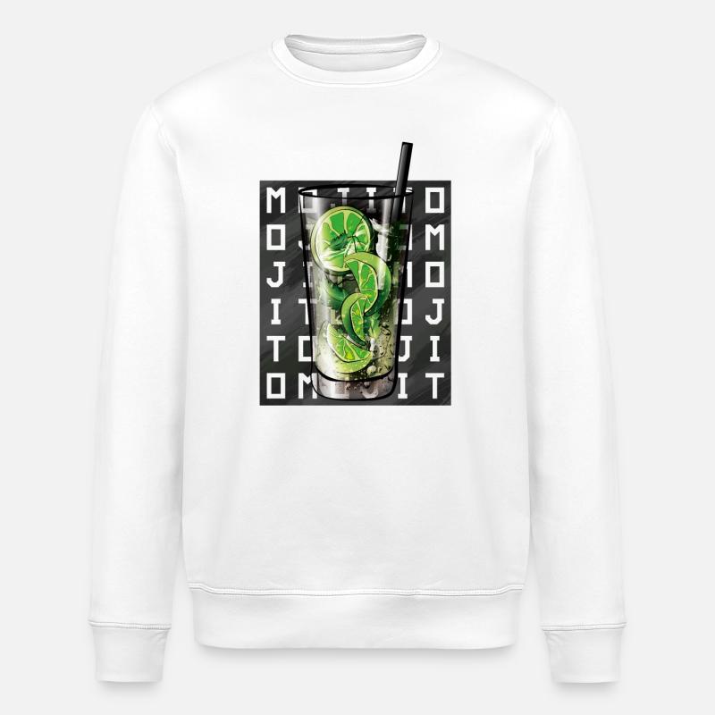 Mojito square writing - Stanley/Stella ROLLER Unisex Organic Sweatshirt - white