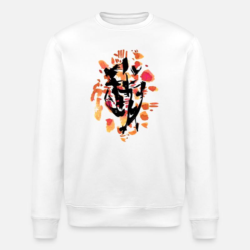 Abstrakt Gesicht - Stanley/Stella Unisex Bio-Sweatshirt ROLLER - Weiß