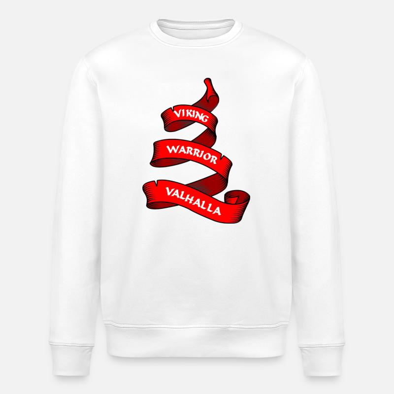 Wikinger Wimpel oder Banner rot - Stanley/Stella Unisex Bio-Sweatshirt ROLLER - Weiß