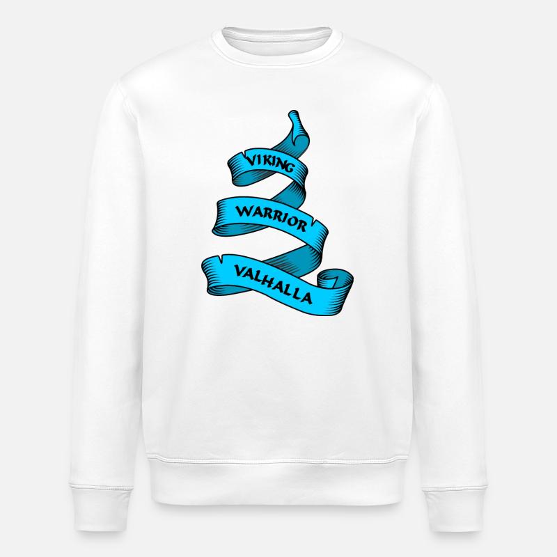 Wikinger Wimpel oder Banner blau - Stanley/Stella Unisex Bio-Sweatshirt ROLLER - Weiß