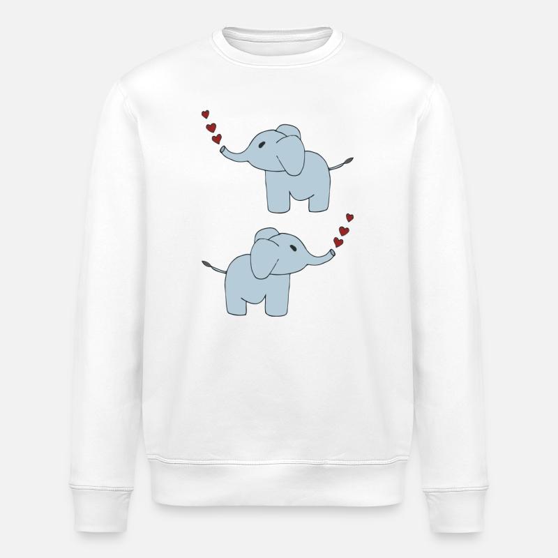 elefanten doppelt - Stanley/Stella Unisex Bio-Sweatshirt ROLLER - Weiß