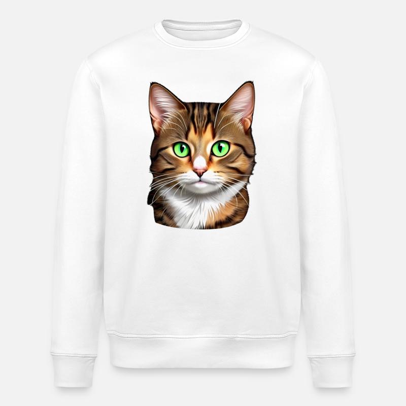 Süße Katze - Stanley/Stella Unisex Bio-Sweatshirt ROLLER - Weiß