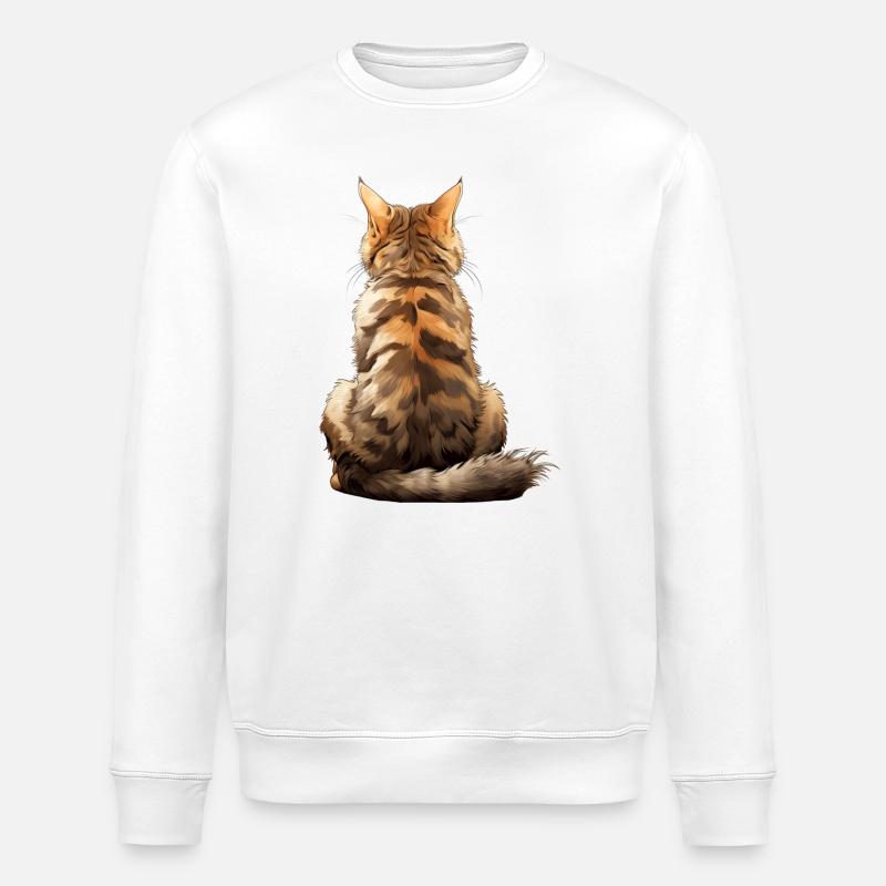 Amerikanische Bobtail-Katze - Stanley/Stella Unisex Bio-Sweatshirt ROLLER - Weiß