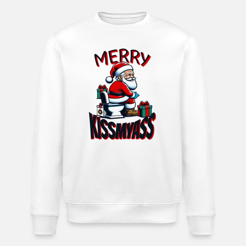 Lustige Weihnachtsmann - Stanley/Stella Unisex Bio-Sweatshirt ROLLER - Weiß