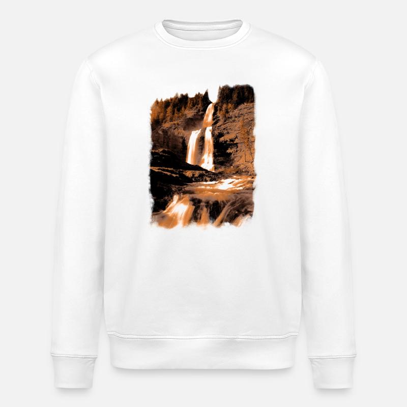 Cascade Naturelle en Tonalités Terre - Sweat bio ROLLER Stanley/Stella Unisexe - blanc