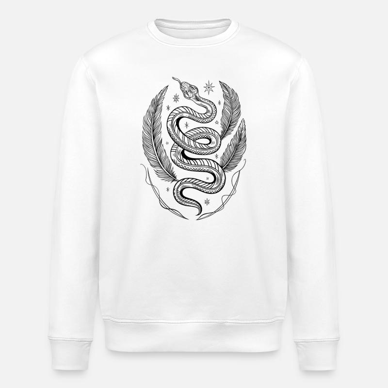Serpent à plumes en hiver - Sweat bio ROLLER Stanley/Stella Unisexe - blanc