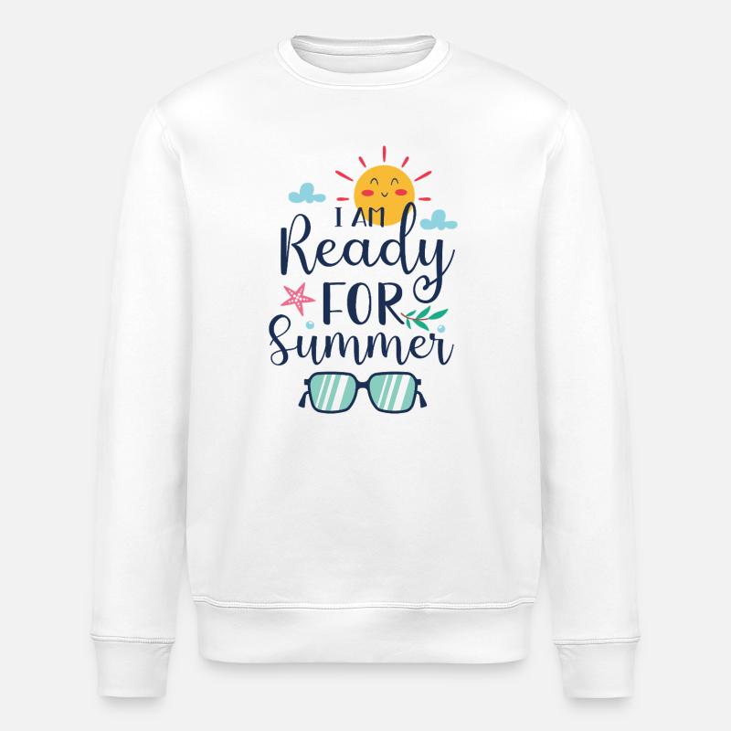 Je suis prêt pour l’été - Sweat bio ROLLER Stanley/Stella Unisexe - blanc