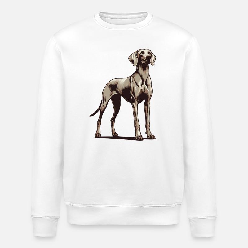 Weimaraner - Stanley/Stella Unisex Bio-Sweatshirt ROLLER - Weiß