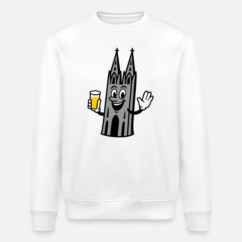 Kölner Dom mit Kölsch - Stanley/Stella Unisex Bio-Sweatshirt ROLLER - Weiß