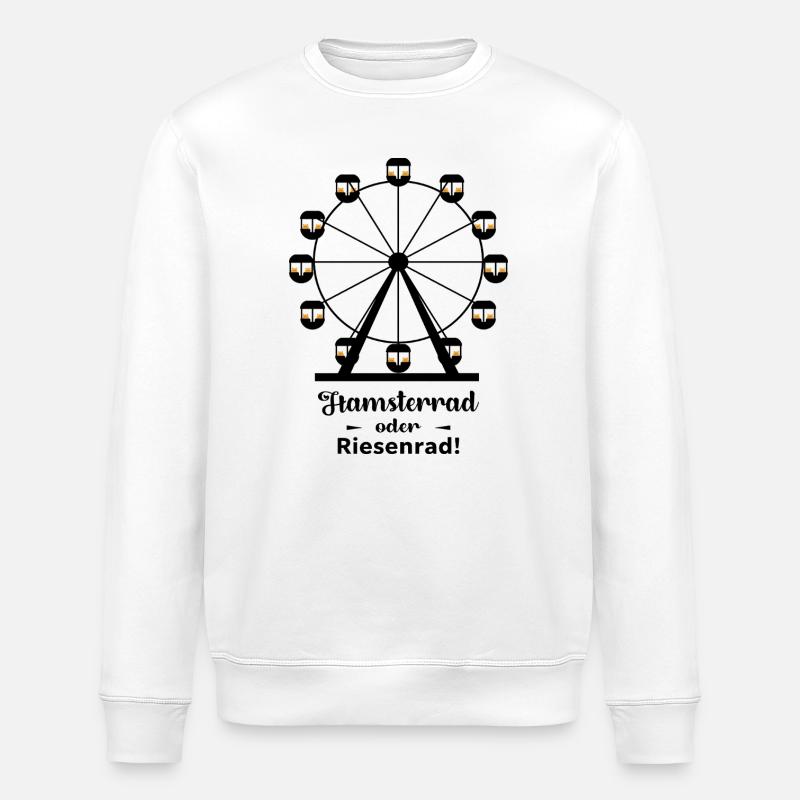 Hamsterrad oder Riesenrad - Stanley/Stella Unisex Bio-Sweatshirt ROLLER - Weiß