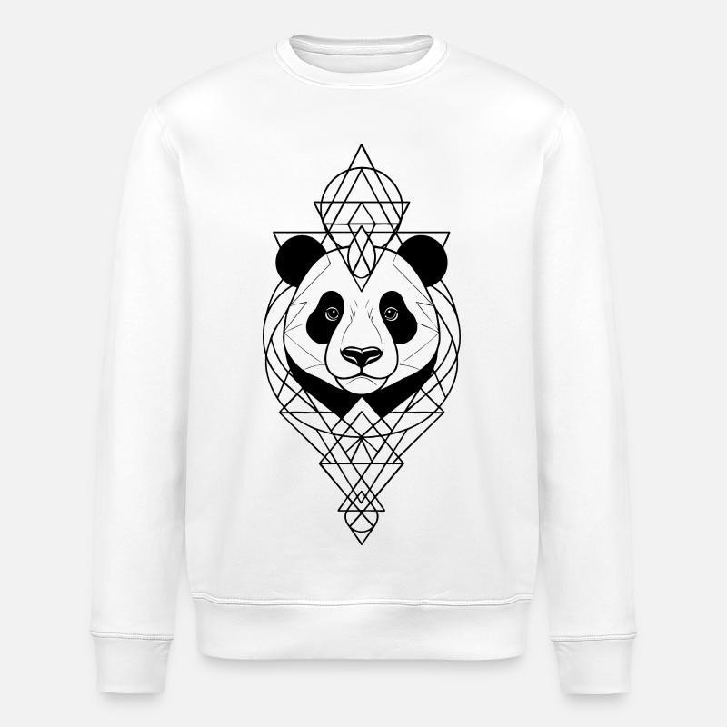Geometric Panda - Stanley/Stella Unisex Bio-Sweatshirt ROLLER - Weiß