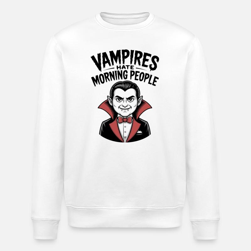 Vampire hassen Morgenmenschen - Stanley/Stella Unisex Bio-Sweatshirt ROLLER - Weiß