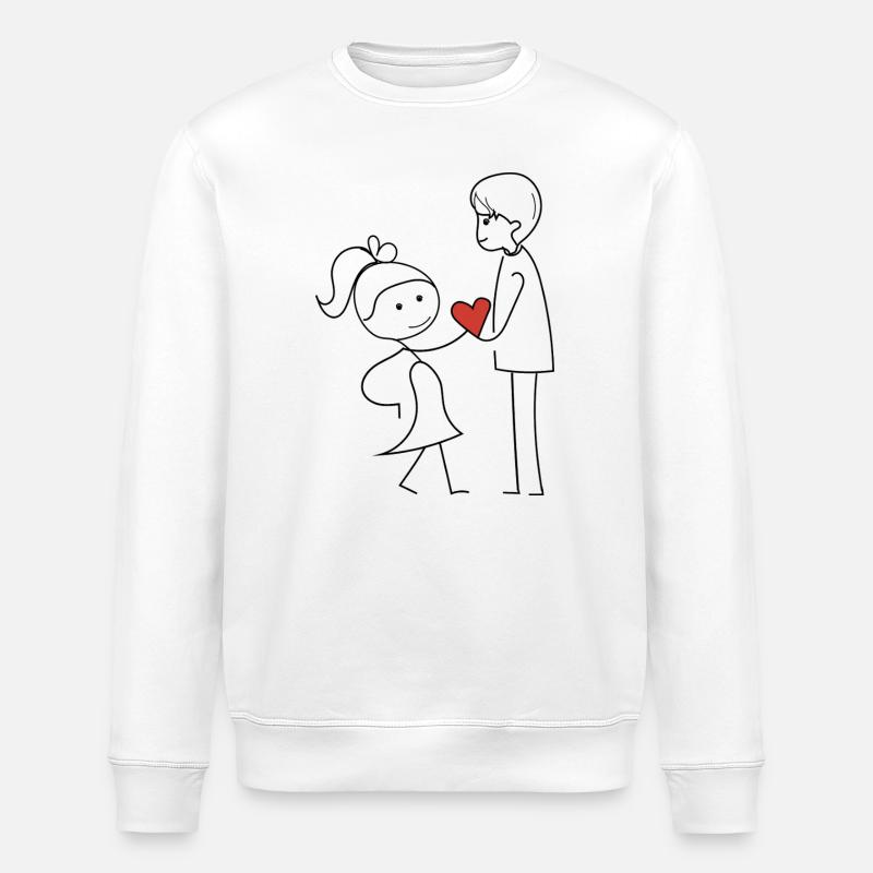 Friends exchanging affection - Stanley/Stella ROLLER Unisex Organic Sweatshirt - white