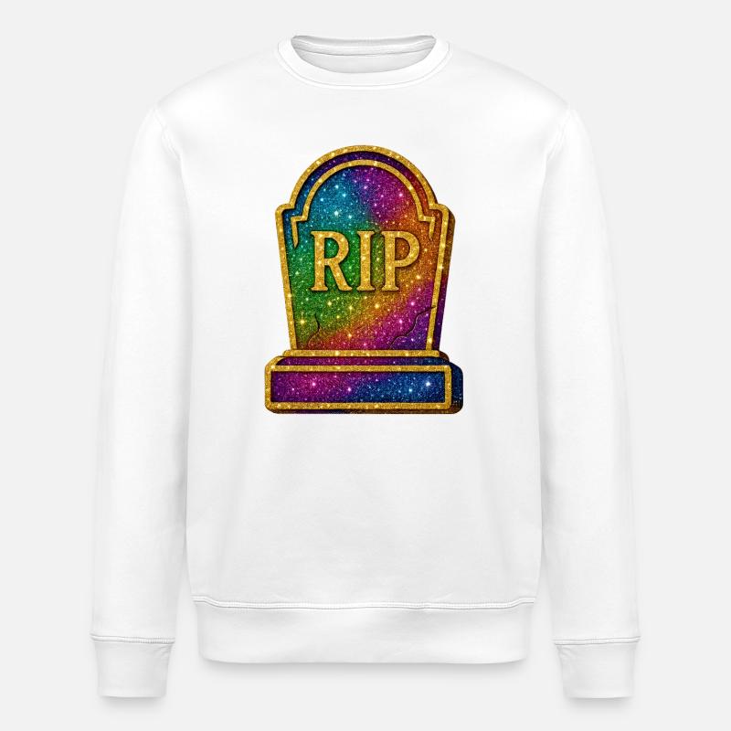 Galaktische RIP Grabstein Glitter - Stanley/Stella Unisex Bio-Sweatshirt ROLLER - Weiß