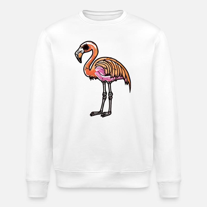 Flamingo Halloween Zombie - Stanley/Stella Unisex Bio-Sweatshirt ROLLER - Weiß