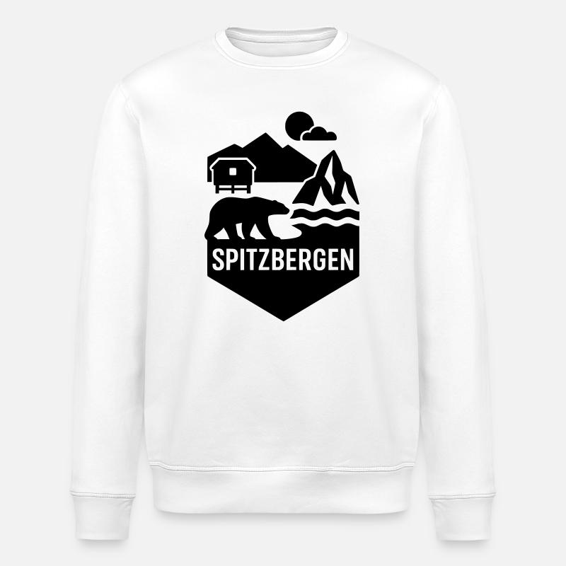 spitzbergen norwegen silhouette - Stanley/Stella Unisex Bio-Sweatshirt ROLLER - Weiß