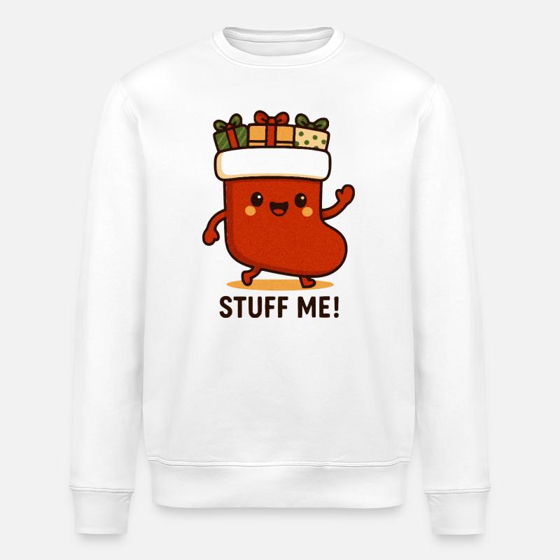 Kuscheliger Magen mit Geschenken - Stanley/Stella Unisex Bio-Sweatshirt ROLLER - Weiß