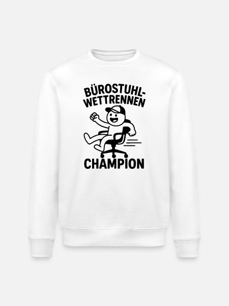 Office Chair Race Champion - Stanley/Stella ROLLER Unisex Organic Sweatshirt - white
