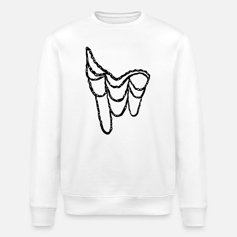 Elegant_Jewelry_Line_Art - Stanley/Stella ROLLER Unisex Organic Sweatshirt - white