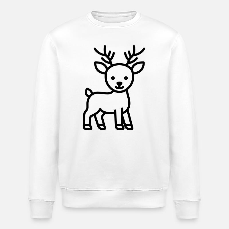 cerf - Sweat bio ROLLER Stanley/Stella Unisexe - blanc