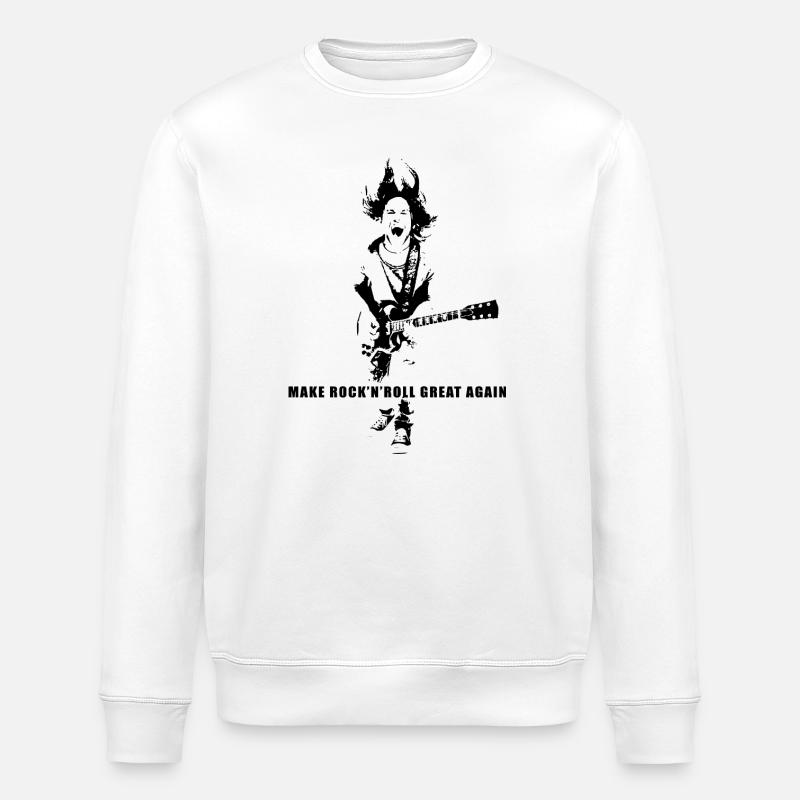 Make Rock'n'Roll Great Again - Sweat bio ROLLER Stanley/Stella Unisexe - blanc