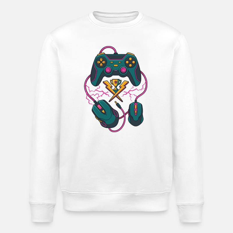 Neon Gaming Trophäe - Stanley/Stella Unisex Bio-Sweatshirt ROLLER - Weiß