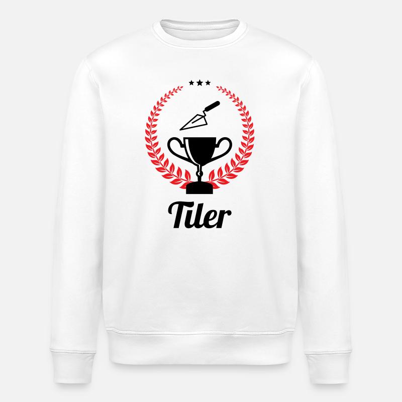 Tiler – pro tile laying precision trade - Stanley/Stella ROLLER Unisex Organic Sweatshirt - white