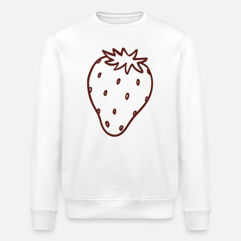Erdbeer-Linienkunst - Stanley/Stella Unisex Bio-Sweatshirt ROLLER - Weiß