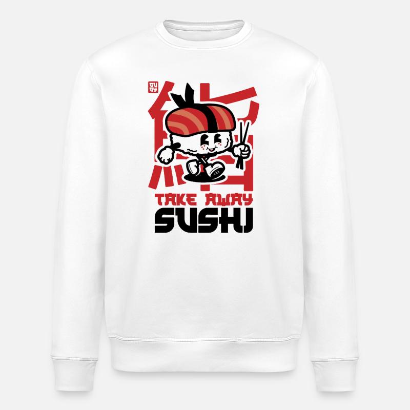 take away sushi - Stanley/Stella Unisex Bio-Sweatshirt ROLLER - Weiß