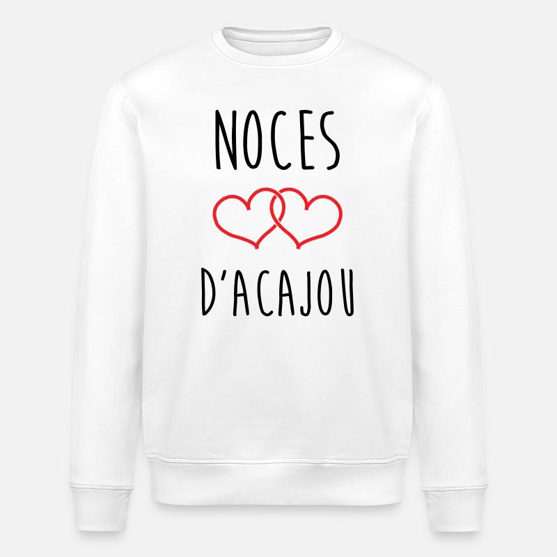 Mahogany Wedding 27 Years - Stanley/Stella ROLLER Unisex Organic Sweatshirt - white