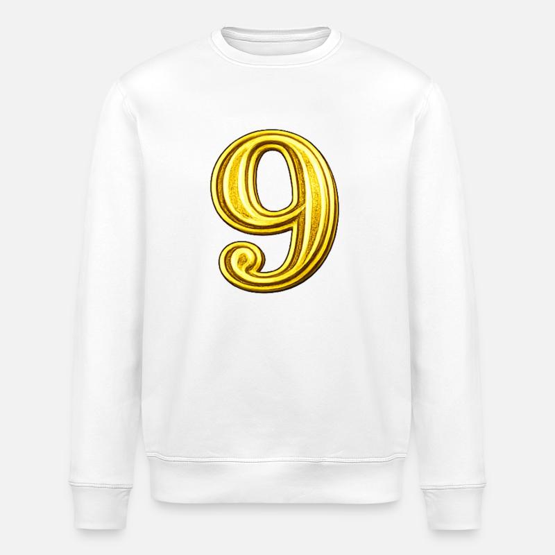 Gylden ni-cifret Exquisite - Stanley/Stella økologisk unisex-sweatshirt ROLLER - hvid