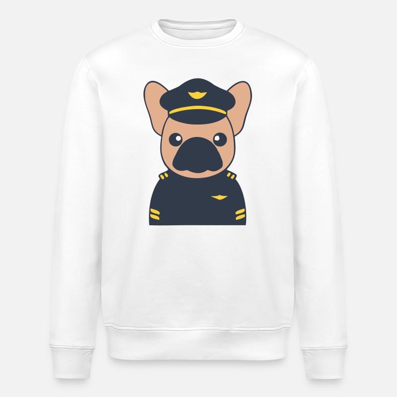 Uniforme de commandant pilote français - Sweat bio ROLLER Stanley/Stella Unisexe - blanc