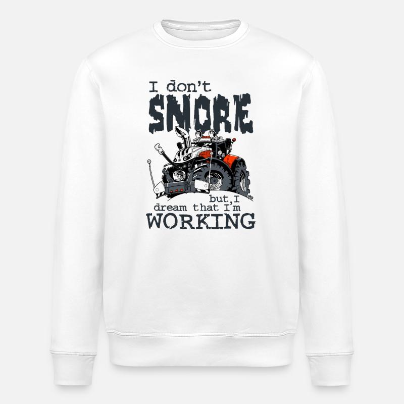 1477_I_dont_Snore-TRAKTOR - Stanley/Stella Unisex Bio-Sweatshirt ROLLER - Weiß