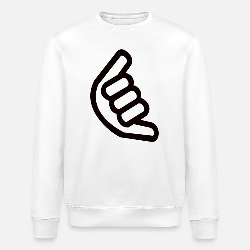 Shaka Handzeichen – Surfer Sign - Stanley/Stella Unisex Bio-Sweatshirt ROLLER - Weiß