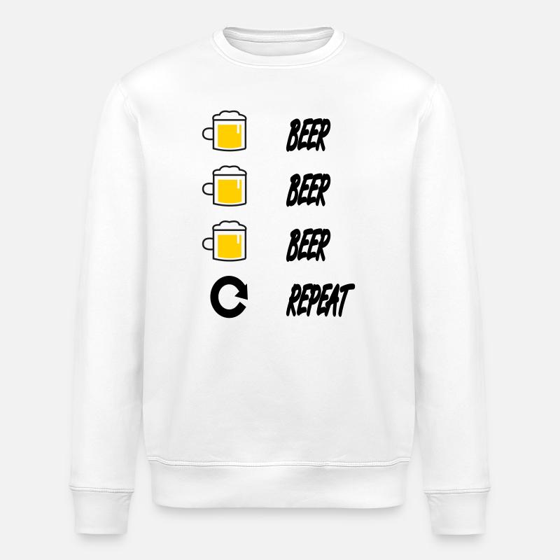Bier Bier Bier Wiederholung - Stanley/Stella Unisex Bio-Sweatshirt ROLLER - Weiß