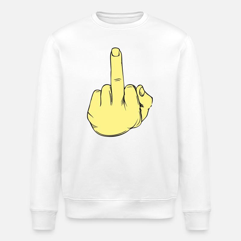 Illustration au doigt puant - Sweat bio ROLLER Stanley/Stella Unisexe - blanc